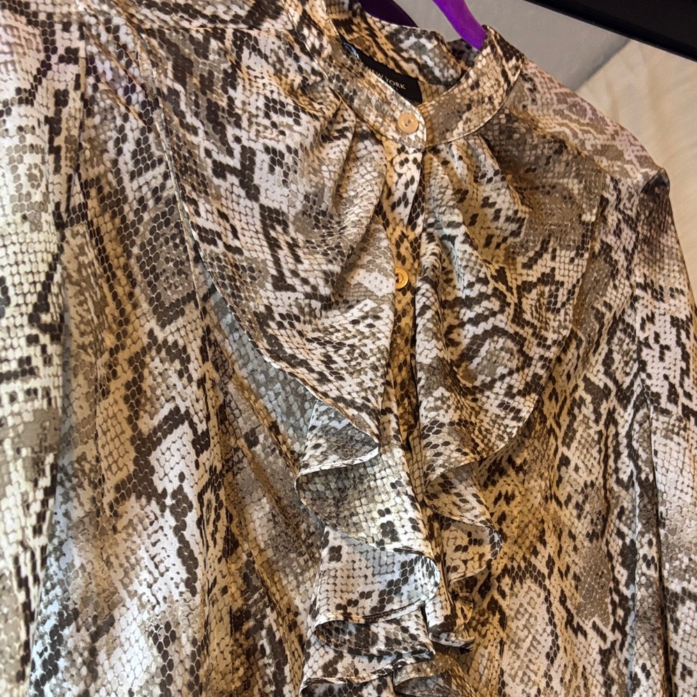 Jones New York Brown Patterned Top - Picture 3 of 6